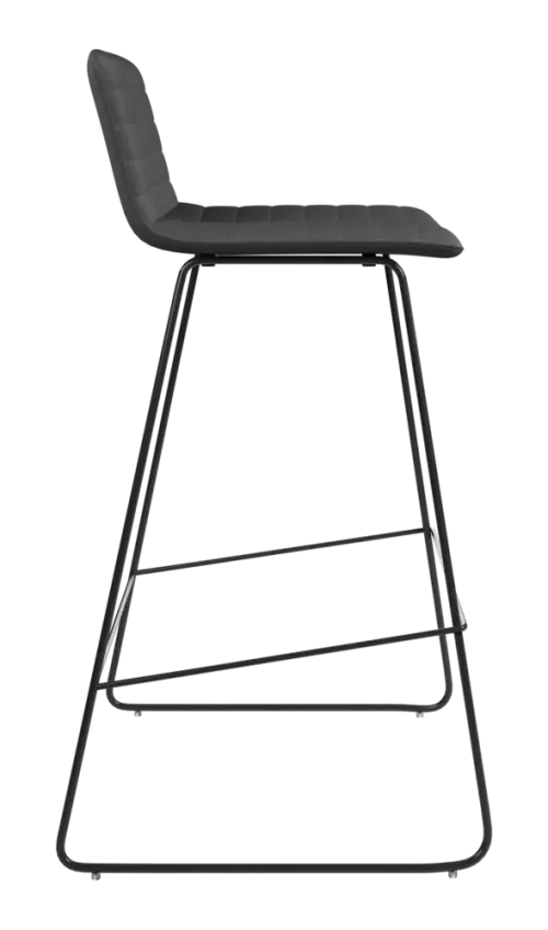 ARCA BAR BLACK, židle barová, látka šedá